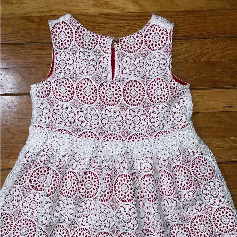 Genuine Kids by OshKosh Lace Eyelet Embroidered Christmas Holiday Dress - Sz 5T